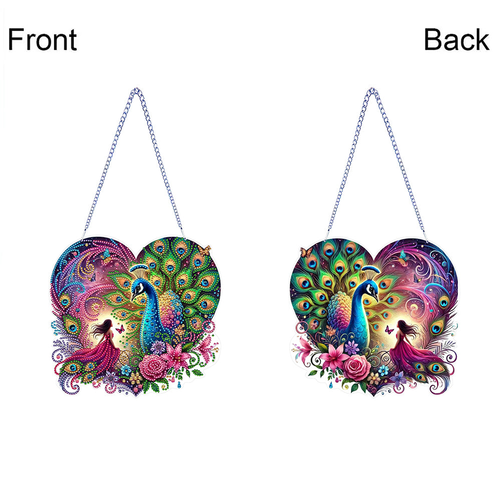 Acrylic Special Shape Love Beach Diamond Painting Hanging Pendant for Art Crafts