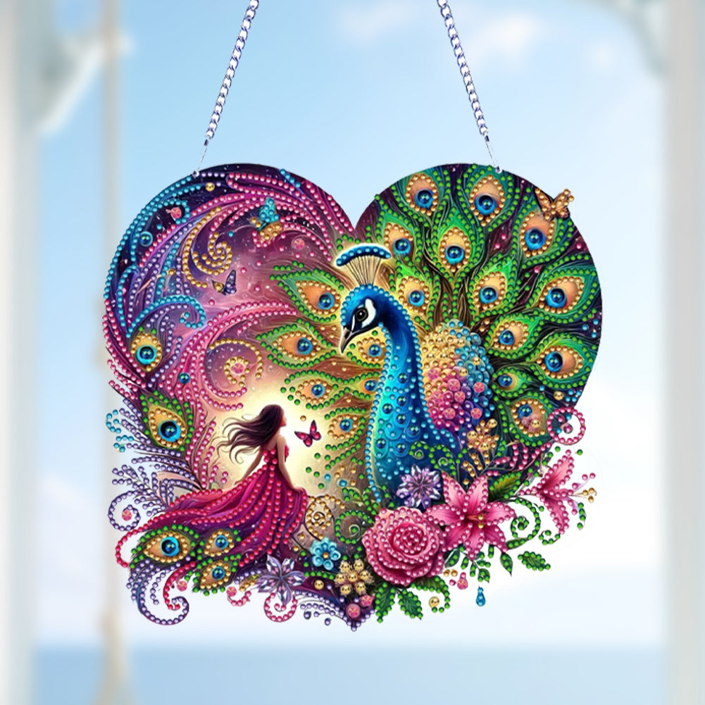 Acrylic Special Shape Love Beach Diamond Painting Hanging Pendant for Art Crafts