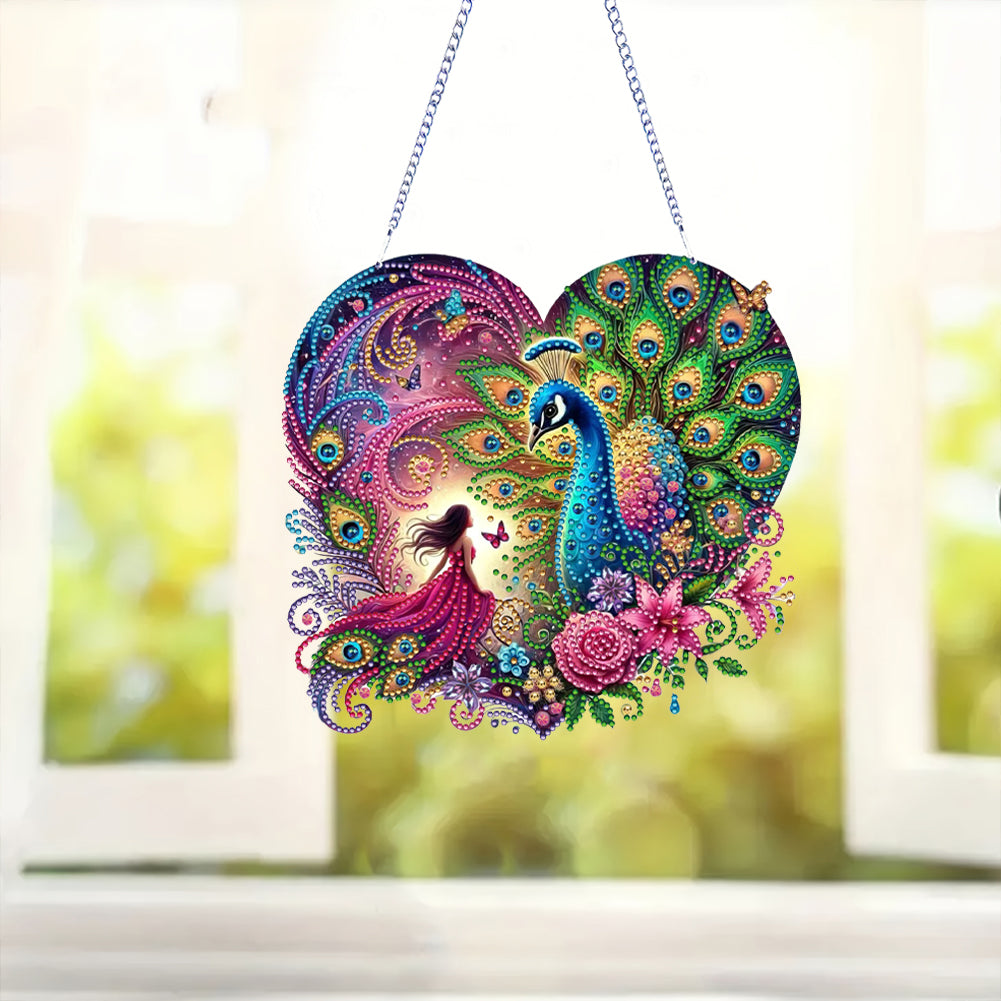 Acrylic Special Shape Love Beach Diamond Painting Hanging Pendant for Art Crafts