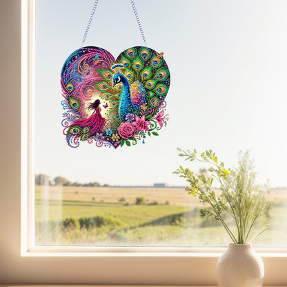 Acrylic Special Shape Love Beach Diamond Painting Hanging Pendant for Art Crafts