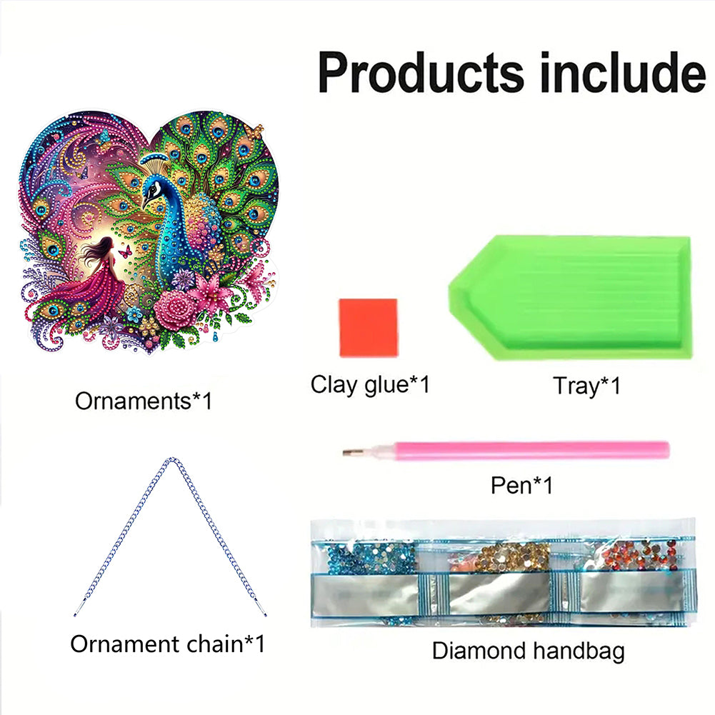 Acrylic Special Shape Love Beach Diamond Painting Hanging Pendant for Art Crafts