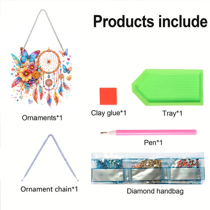 Acrylic Special Shaped Exquisite Pattern 5D DIY Diamond Art Hanging Decorations