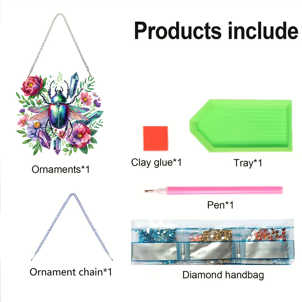 Acrylic Special Shaped Exquisite Pattern 5D DIY Diamond Art Hanging Decorations