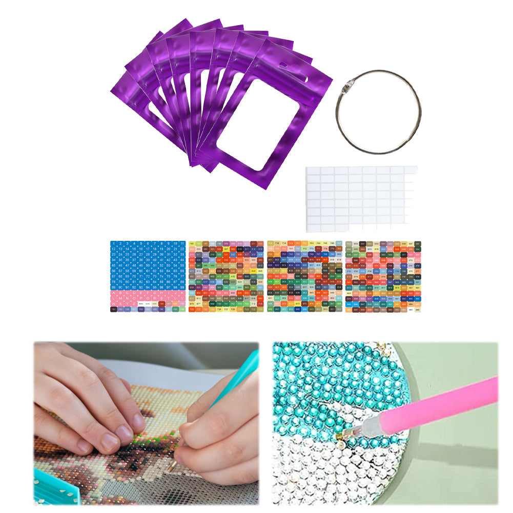 50pcs DIY Diamond Painting Tools Self Adhesive Bags for Craft Supplies Storage