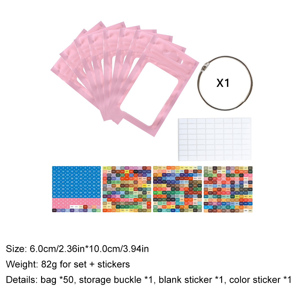 50pcs DIY Diamond Painting Tools Self Adhesive Bags for Craft Supplies Storage