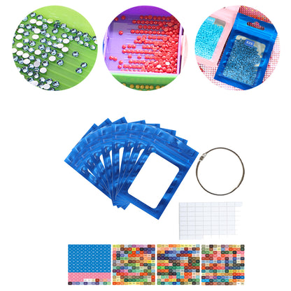 50pcs DIY Diamond Painting Tools Self Adhesive Bags for Craft Supplies Storage