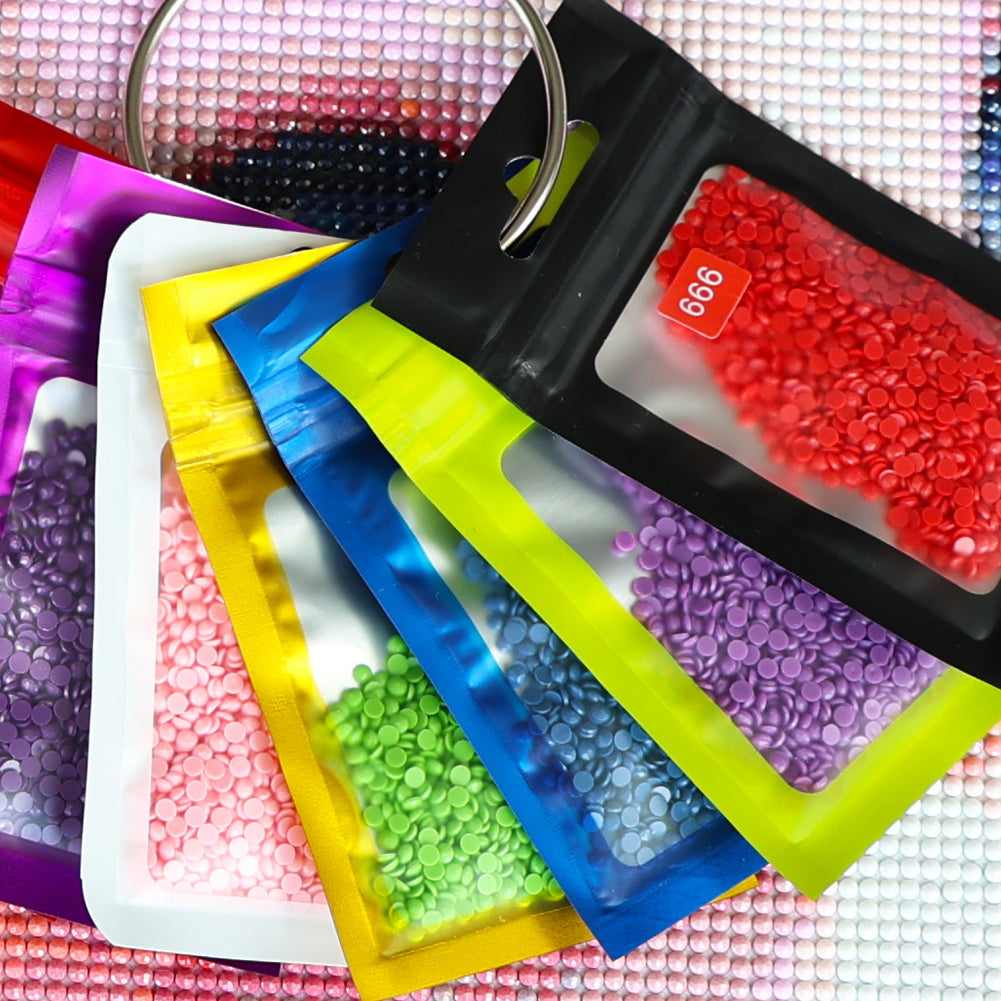 50pcs DIY Diamond Painting Tools Self Adhesive Bags for Craft Supplies Storage