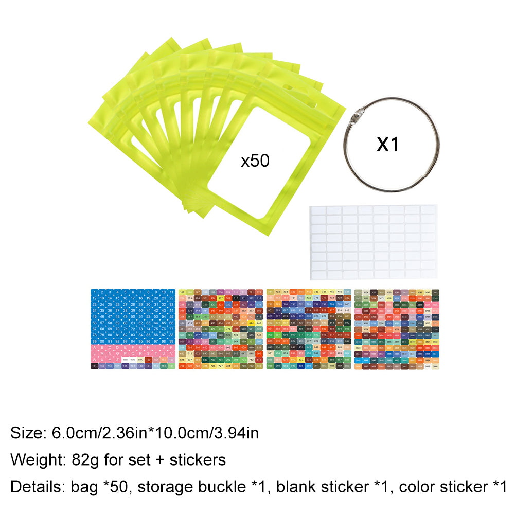 50pcs DIY Diamond Painting Tools Self Adhesive Bags for Craft Supplies Storage