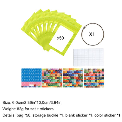 50pcs DIY Diamond Painting Tools Self Adhesive Bags for Craft Supplies Storage