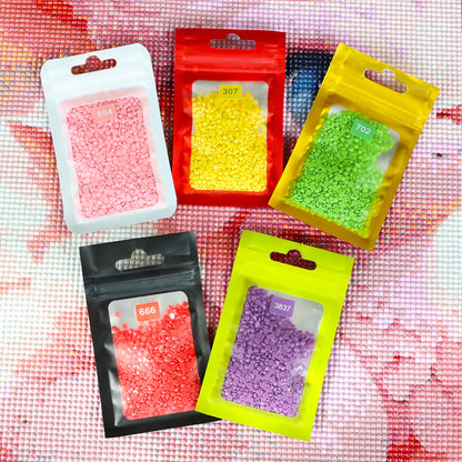 50pcs DIY Diamond Painting Tools Self Adhesive Bags for Craft Supplies Storage