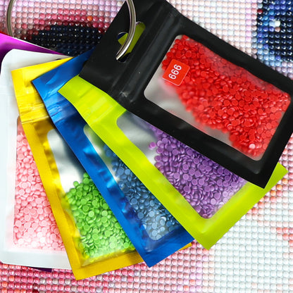 50pcs DIY Diamond Painting Tools Self Adhesive Bags for Craft Supplies Storage