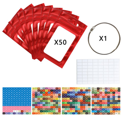 50pcs DIY Diamond Painting Tools Self Adhesive Bags for Craft Supplies Storage