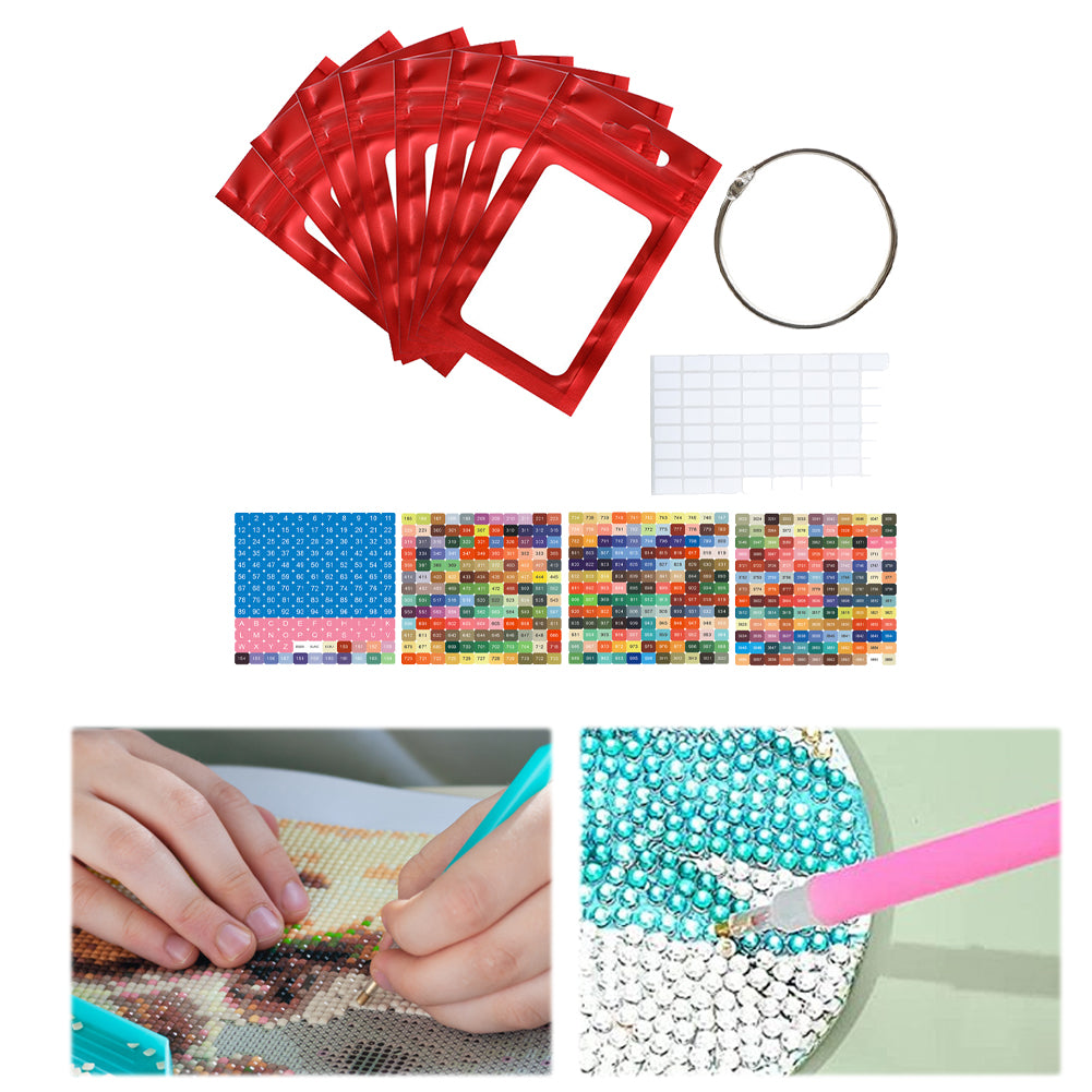50pcs DIY Diamond Painting Tools Self Adhesive Bags for Craft Supplies Storage