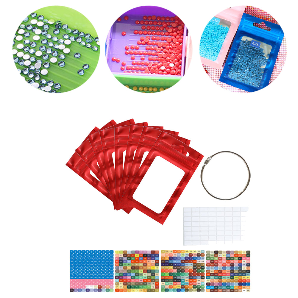 50pcs DIY Diamond Painting Tools Self Adhesive Bags for Craft Supplies Storage