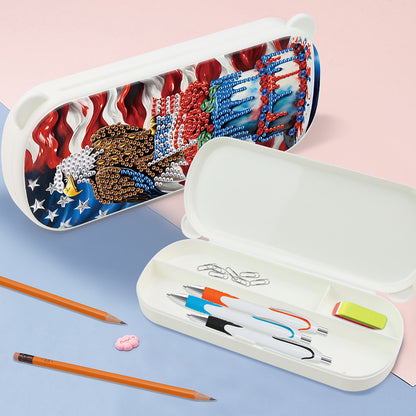 Diamond Painting Storage Box Independence Day Wooden Jewelry Case for Art Crafts
