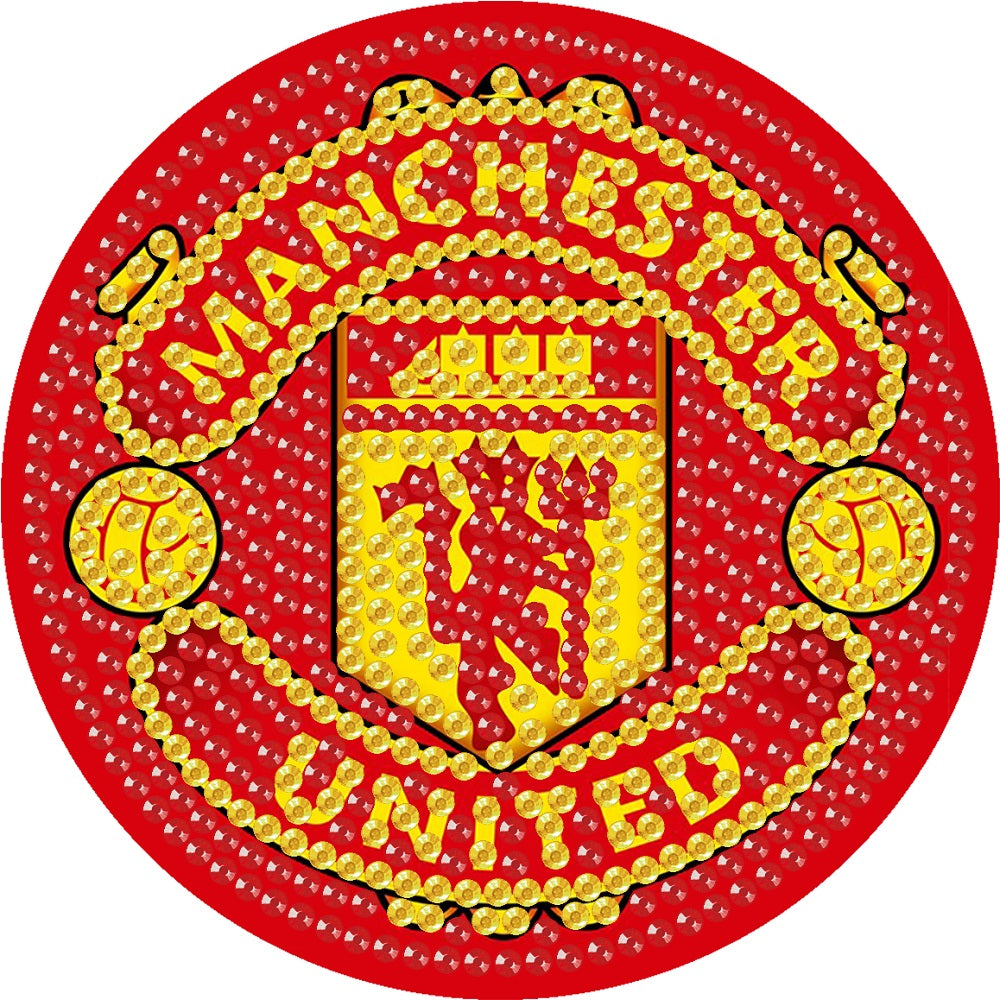 6Pcs Wooden Football Club DIY Diamond Art Coaster Crafts with Rack for Beginners