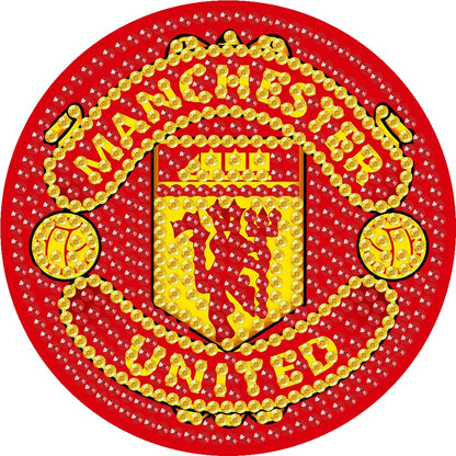 6Pcs Wooden Football Club DIY Diamond Art Coaster Crafts with Rack for Beginners