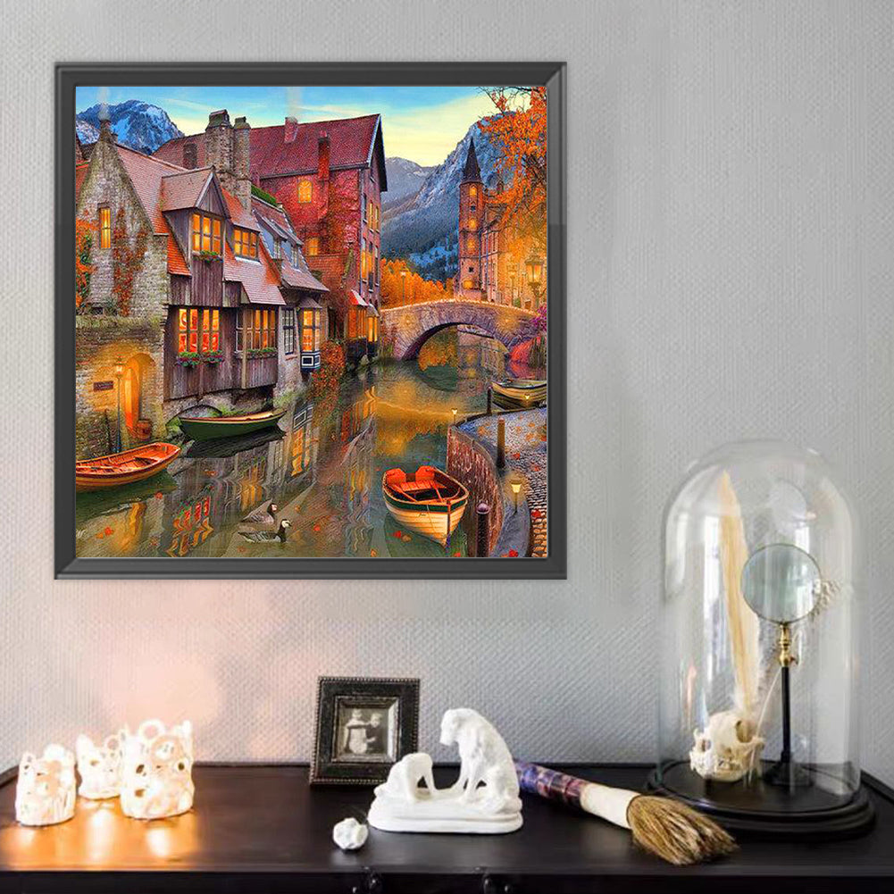 Diamond Painting - Full Round - Lake View House (40*40CM)