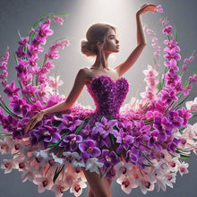Load image into Gallery viewer, Diamond Painting - Full Round - Girl In Flower Skirt (40*40CM)
