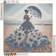 Load image into Gallery viewer, Diamond Painting - Full Round - Girl In Flower Skirt (40*40CM)
