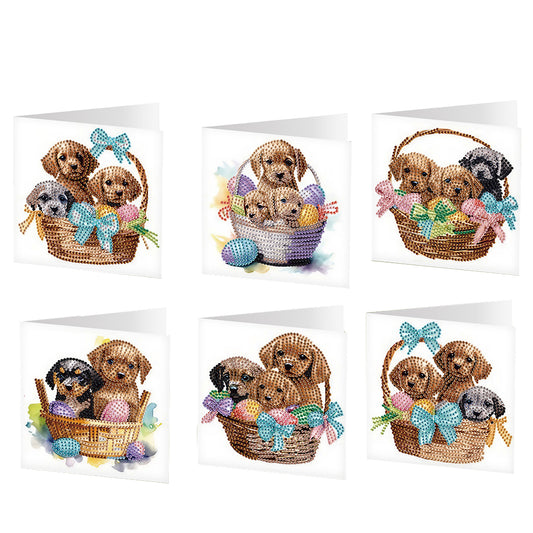 6pcs Easter Diamond Painting Greeting Cards DIY Handmade Arts Crafts for Easter