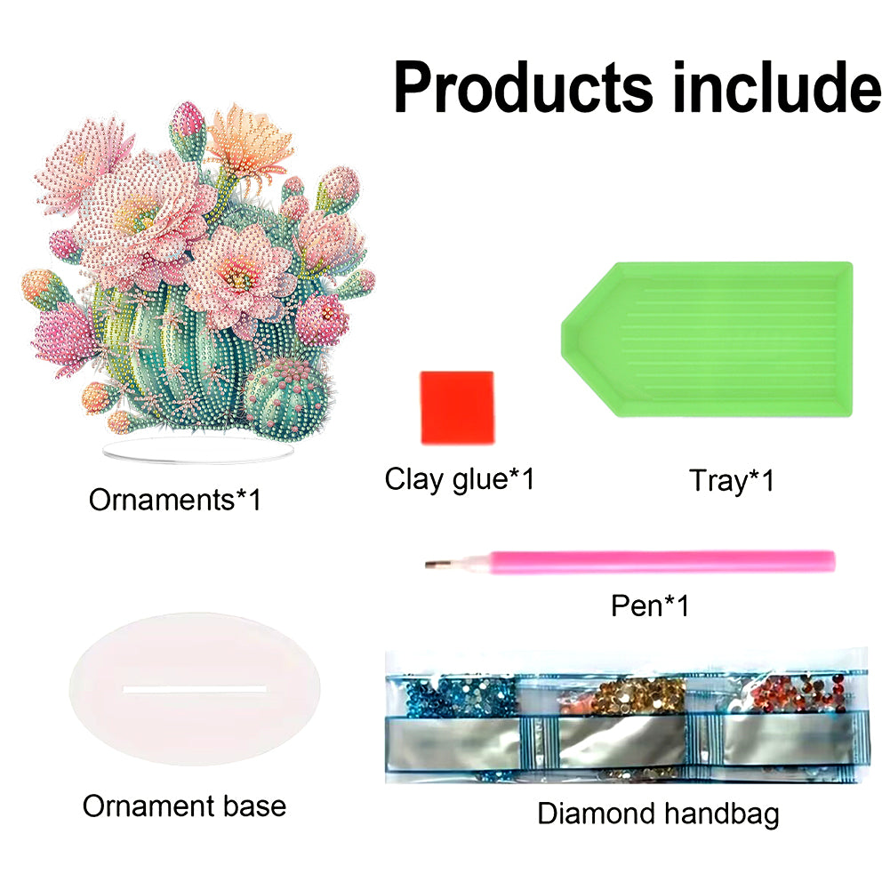 Acrylic Special Shaped Plants 5D DIY Diamond Art Tabletop Decorations for Adults