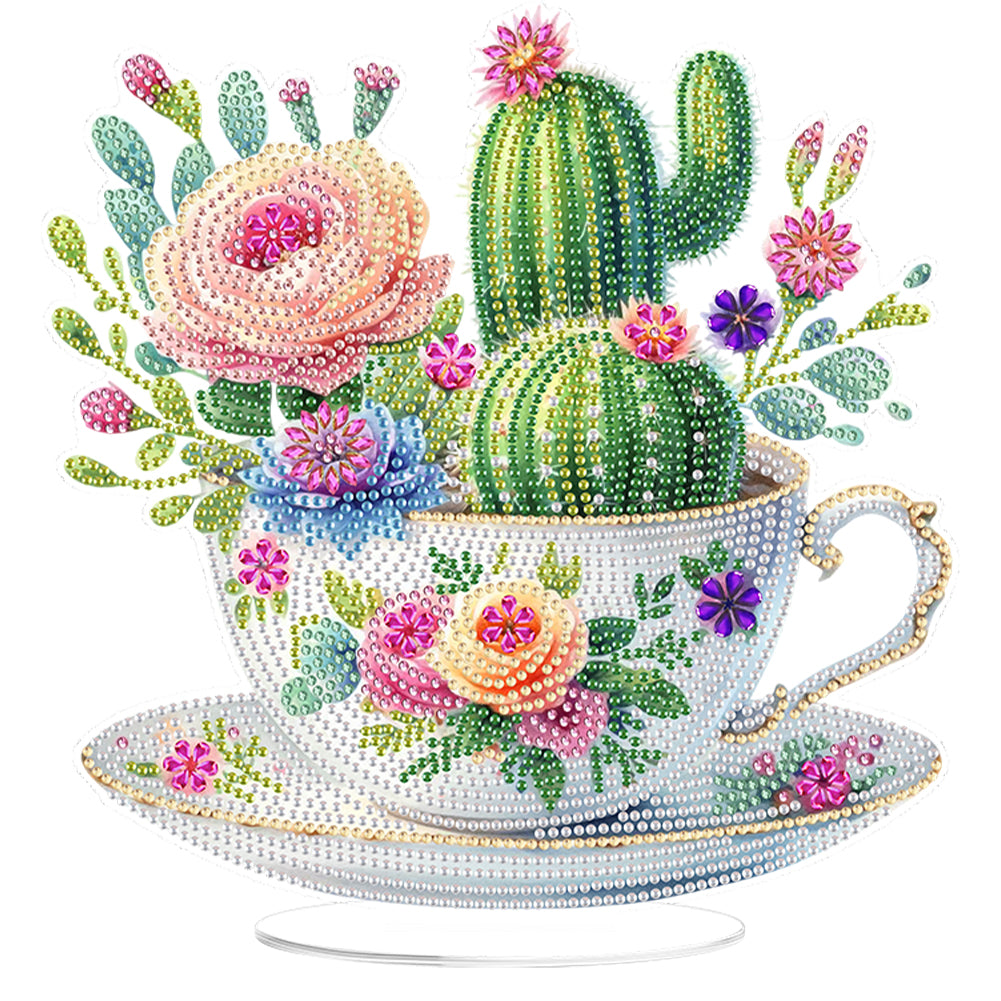 Acrylic Special Shaped Plants 5D DIY Diamond Art Tabletop Decorations for Adults