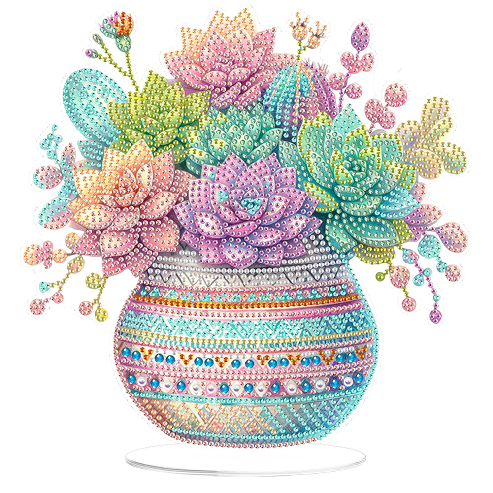 Acrylic Special Shaped Plants 5D DIY Diamond Art Tabletop Decorations for Adults