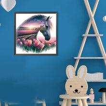 Load image into Gallery viewer, Diamond Painting - Full Round - Horse And Tulips (30*30CM)
