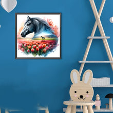 Load image into Gallery viewer, Diamond Painting - Full Round - Horse And Tulips (30*30CM)
