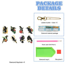 Load image into Gallery viewer, 8Pcs Double Sided Special Shaped Cartoon Crow Diamond Art Keyring for Home Decor
