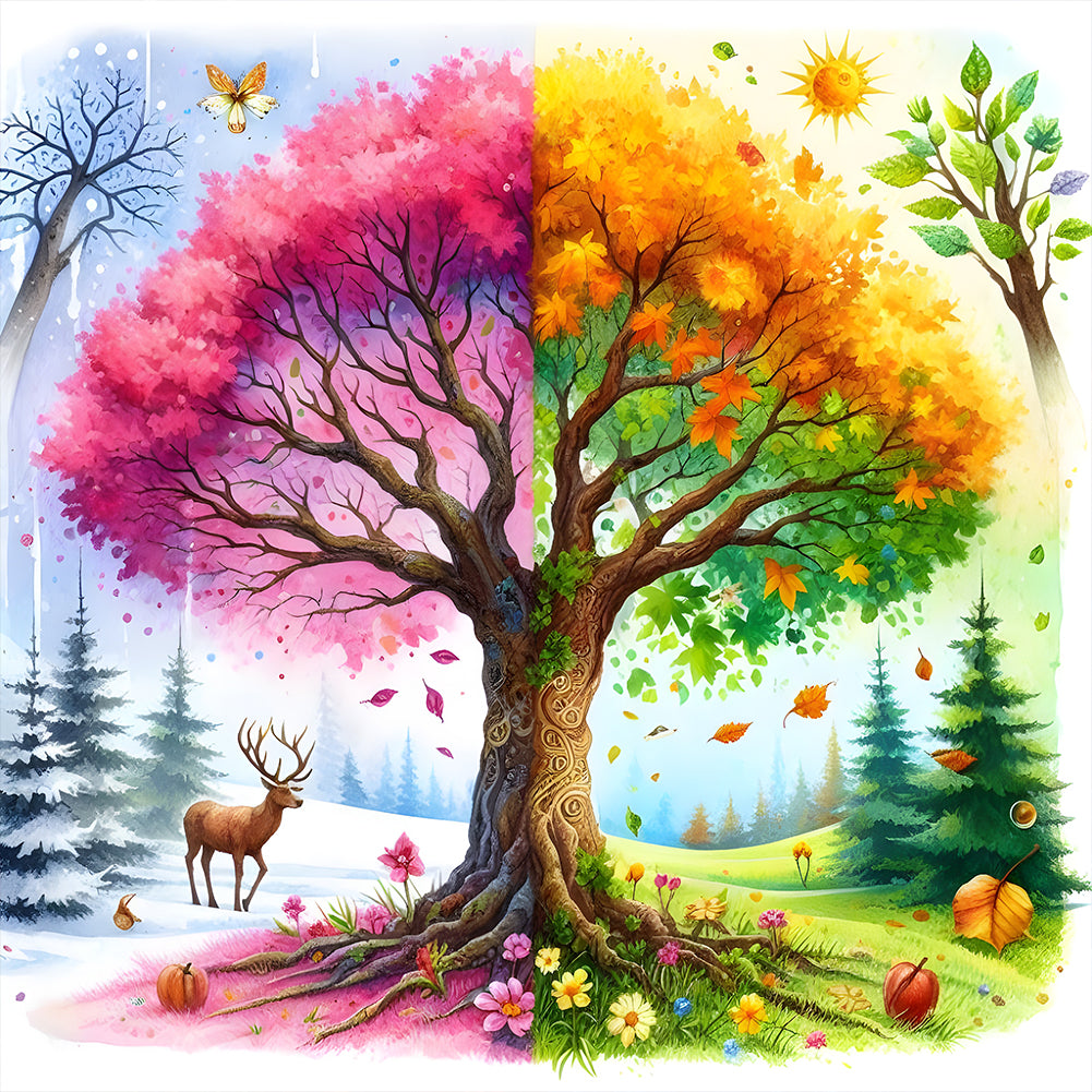 Diamond Painting - Full Round - Seasonal Trees (40*40CM)