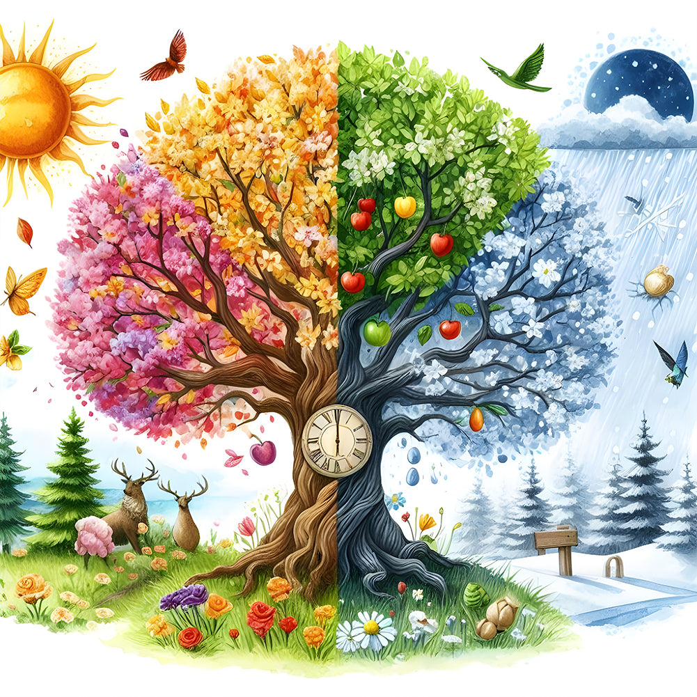 Diamond Painting - Full Round - Seasonal Trees (40*40CM)