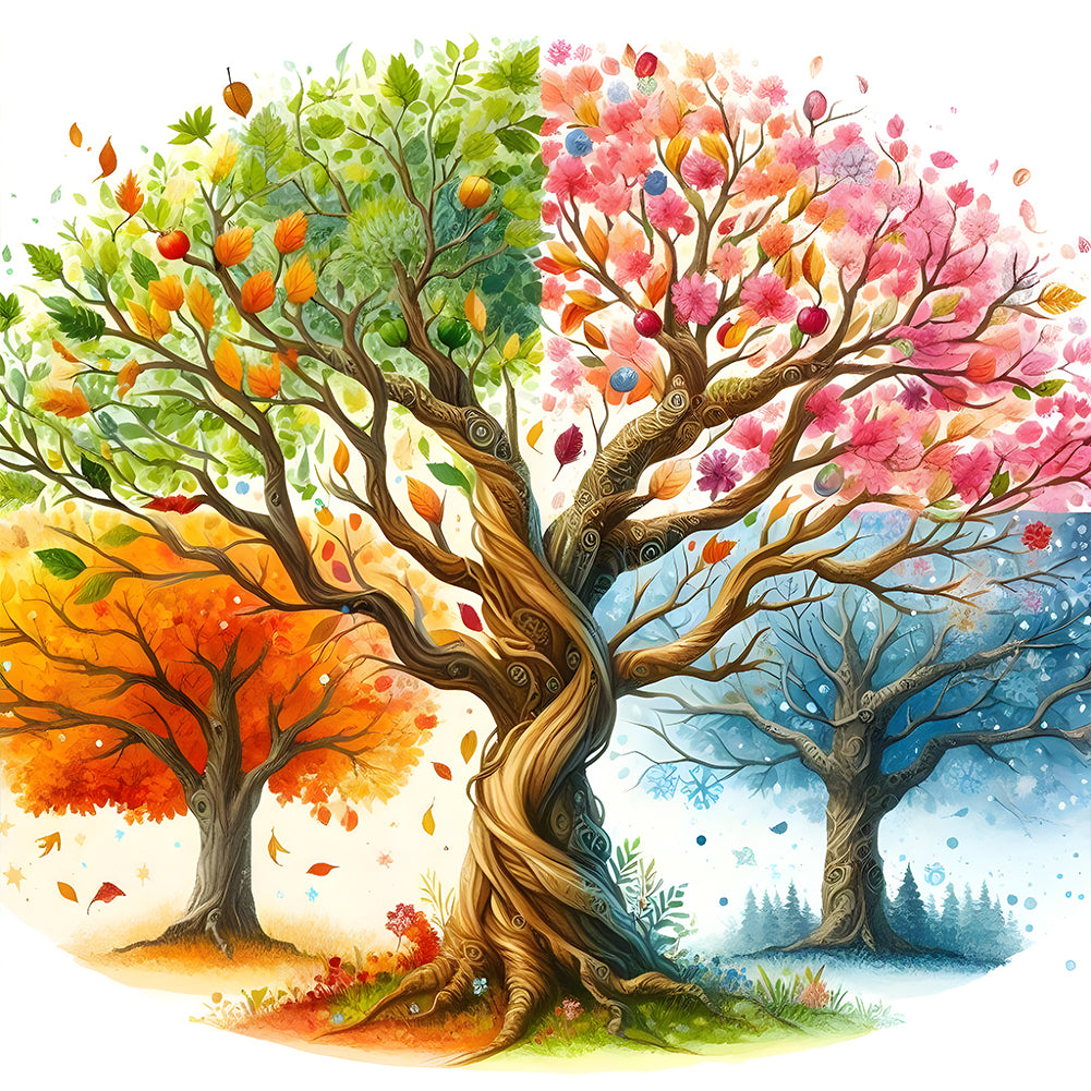 Diamond Painting - Full Round - Seasonal Trees (40*40CM)