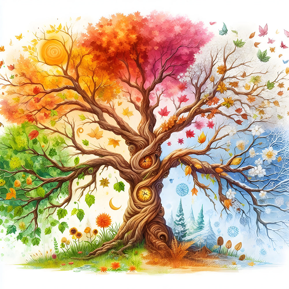 Diamond Painting - Full Round - Seasonal Trees (40*40CM)