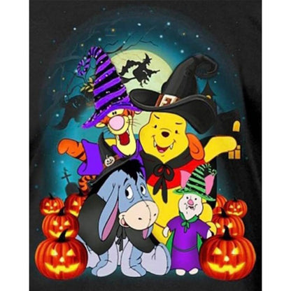 AB Diamond Painting - Full Round - Halloween With Winnie The Pooh And Friends (40*50CM)