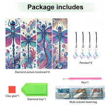 Load image into Gallery viewer, 4 Pcs Animal Diamond Painting Bookmarks Diamond Art Bookmarks for Book Lovers

