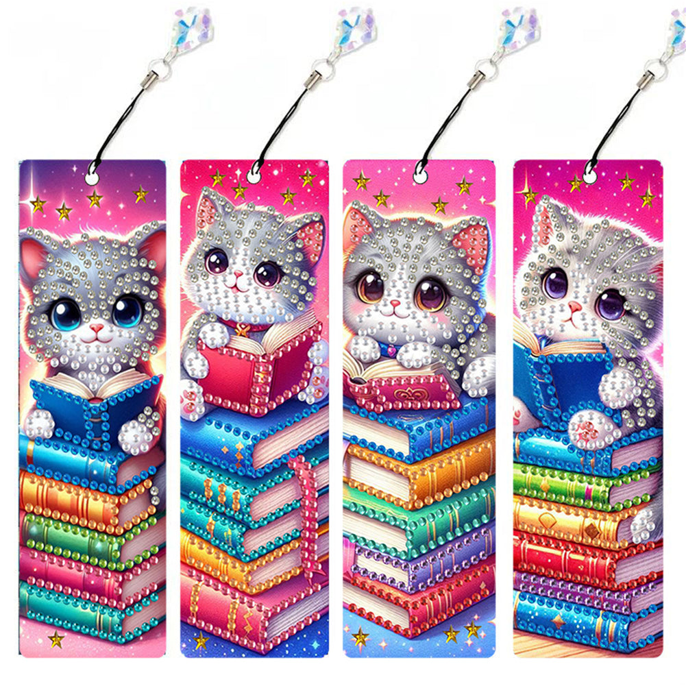 4 Pcs Animal Diamond Painting Bookmarks Diamond Art Bookmarks for Book Lovers