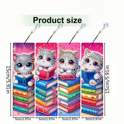 4 Pcs Animal Diamond Painting Bookmarks Diamond Art Bookmarks for Book Lovers