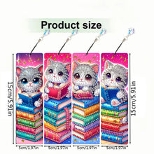 Load image into Gallery viewer, 4 Pcs Animal Diamond Painting Bookmarks Diamond Art Bookmarks for Book Lovers
