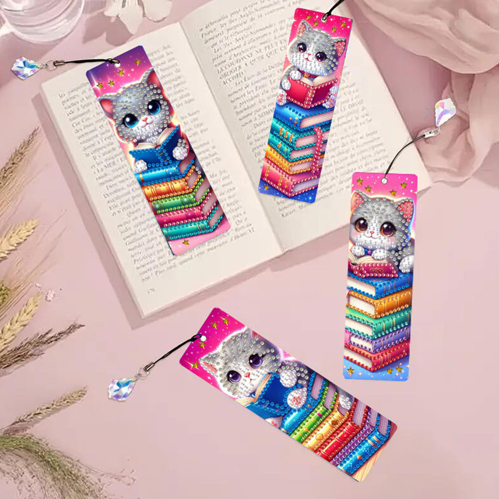 4 Pcs Animal Diamond Painting Bookmarks Diamond Art Bookmarks for Book Lovers