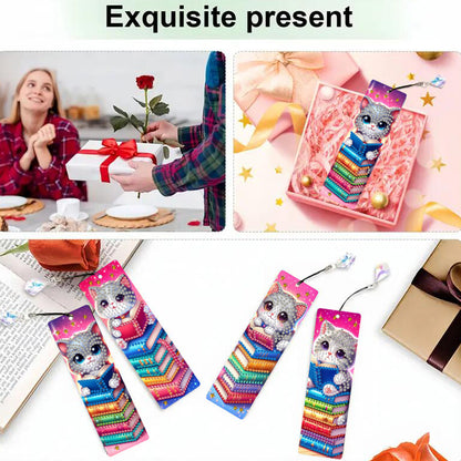 4 Pcs Animal Diamond Painting Bookmarks Diamond Art Bookmarks for Book Lovers