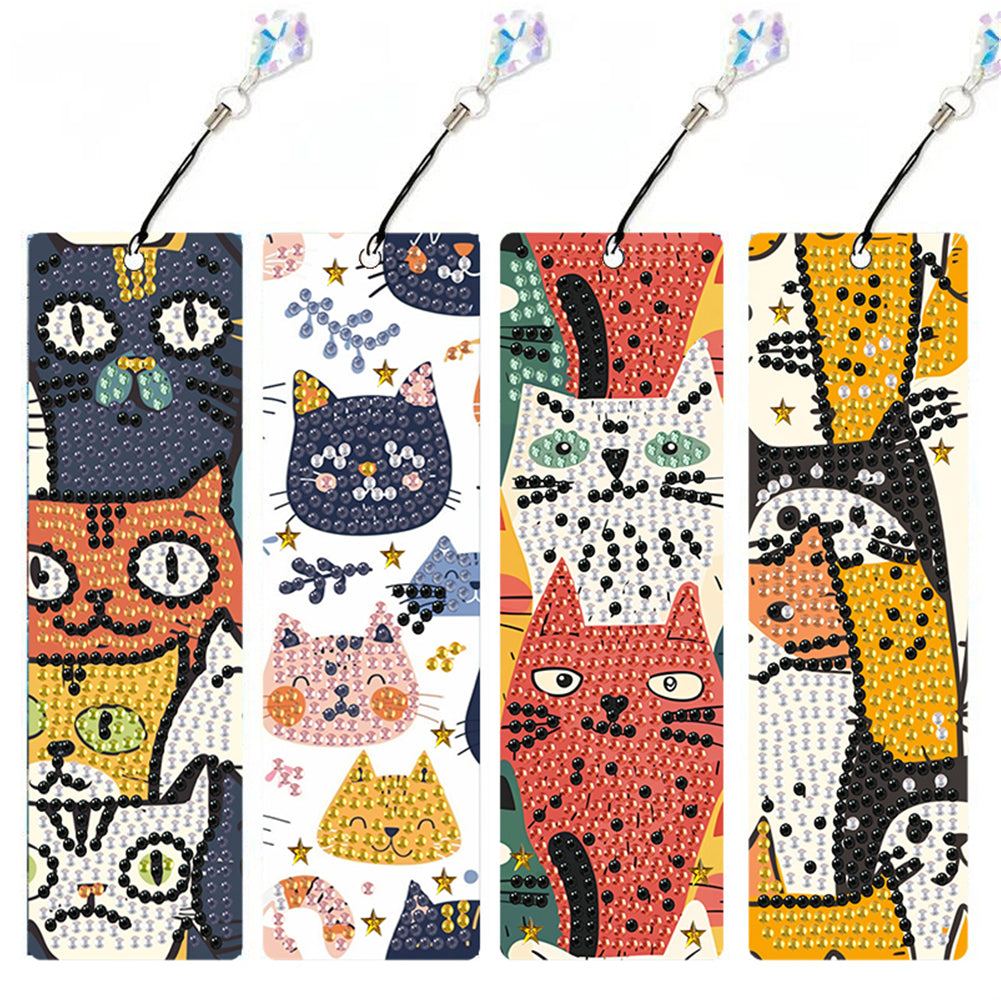 4 Pcs Animal Diamond Painting Bookmarks Diamond Art Bookmarks for Book Lovers
