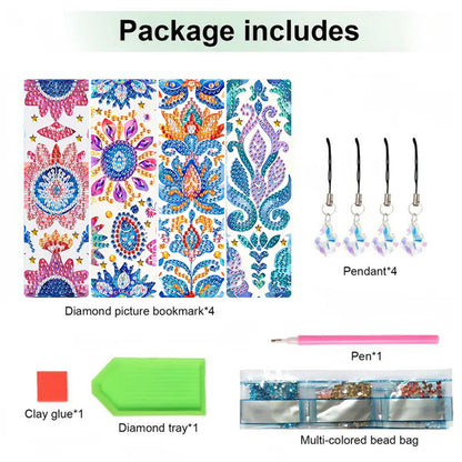4 Pcs Animal Diamond Painting Bookmarks Diamond Art Bookmarks for Book Lovers