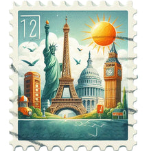 Load image into Gallery viewer, Diamond Painting - Full Round - Famous Buildings With Stamps (30*30CM)
