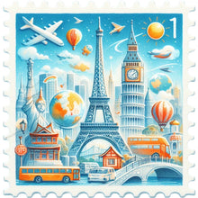 Load image into Gallery viewer, Diamond Painting - Full Round - Famous Buildings With Stamps (30*30CM)
