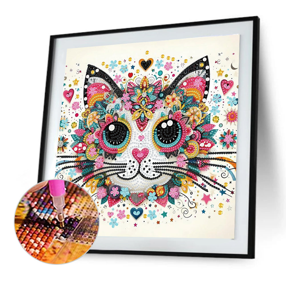 Diamond Painting - Partial Special Shaped - Cat (30*30CM)