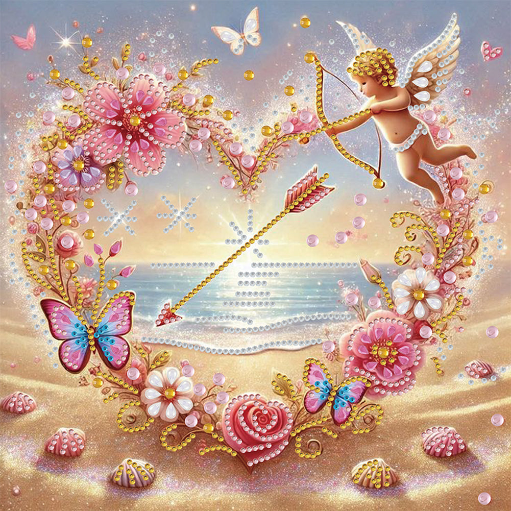 Diamond Painting - Partial Special Shaped - Love On The Beach (30*30CM)