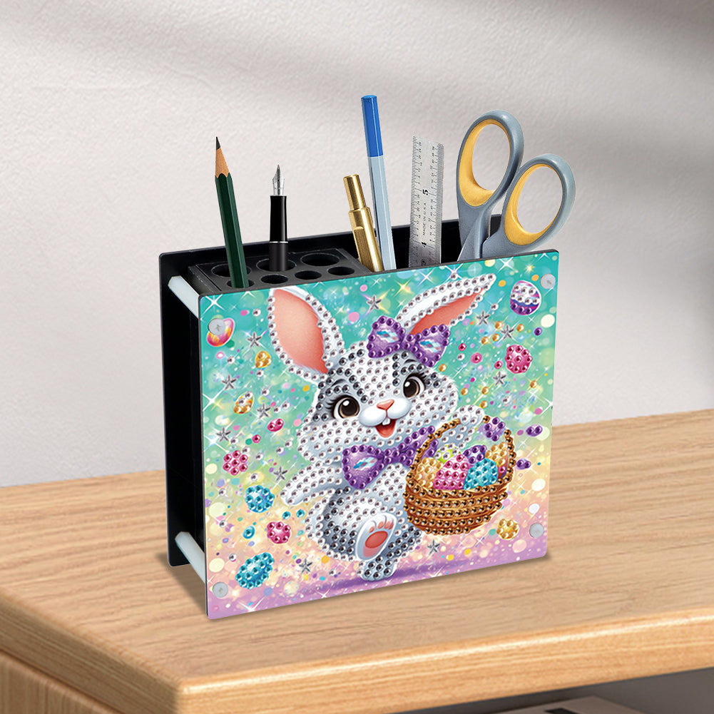 Acrylic Special Shaped Easter 5D DIY Diamond Painting Pen Holder for Home Decor