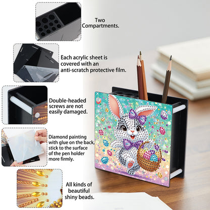 Acrylic Special Shaped Easter 5D DIY Diamond Painting Pen Holder for Home Decor